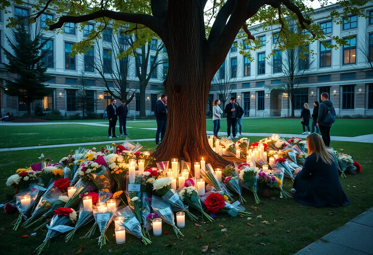 Memorial at the University of South Carolina for a student