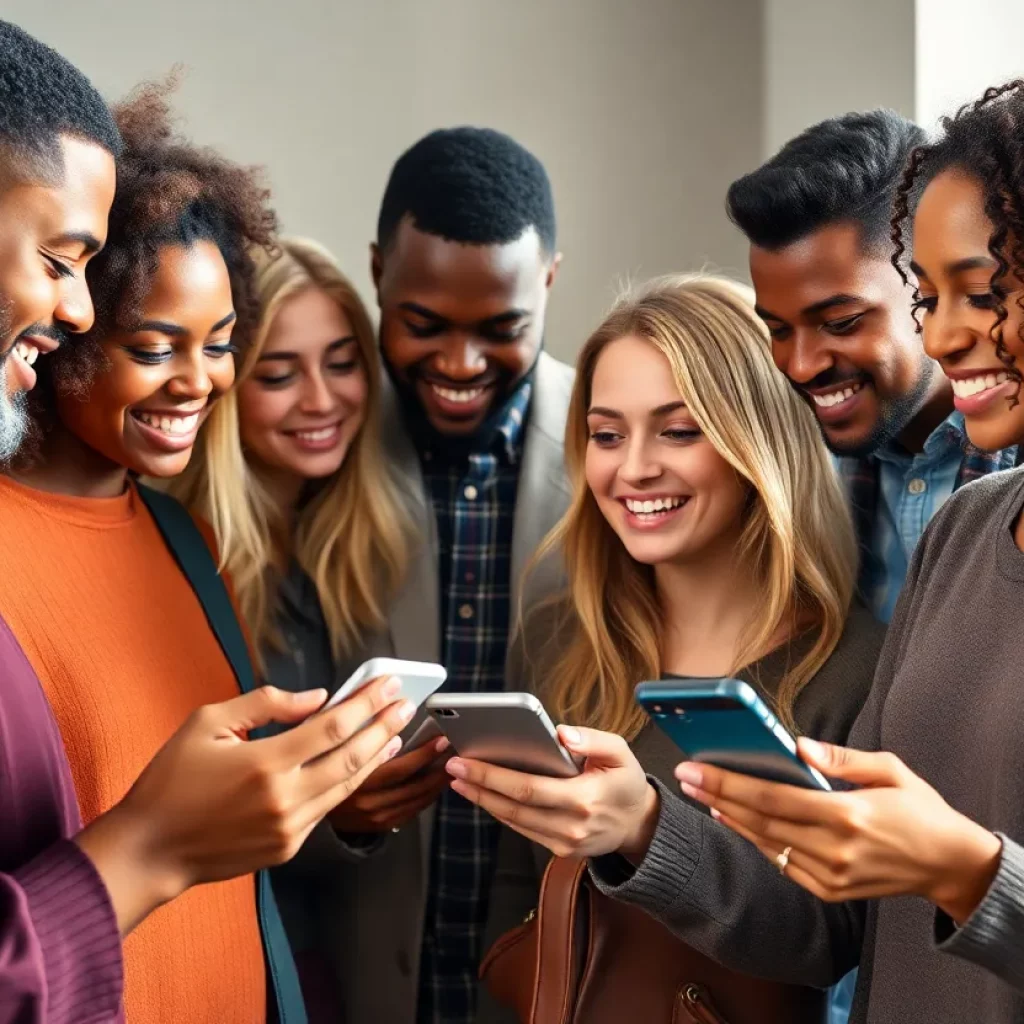 Diverse group of micro-influencers engaging with followers online