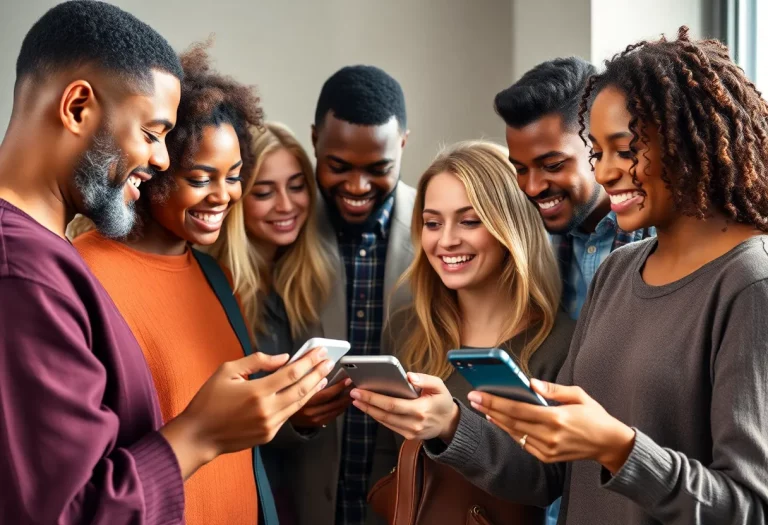 Diverse group of micro-influencers engaging with followers online