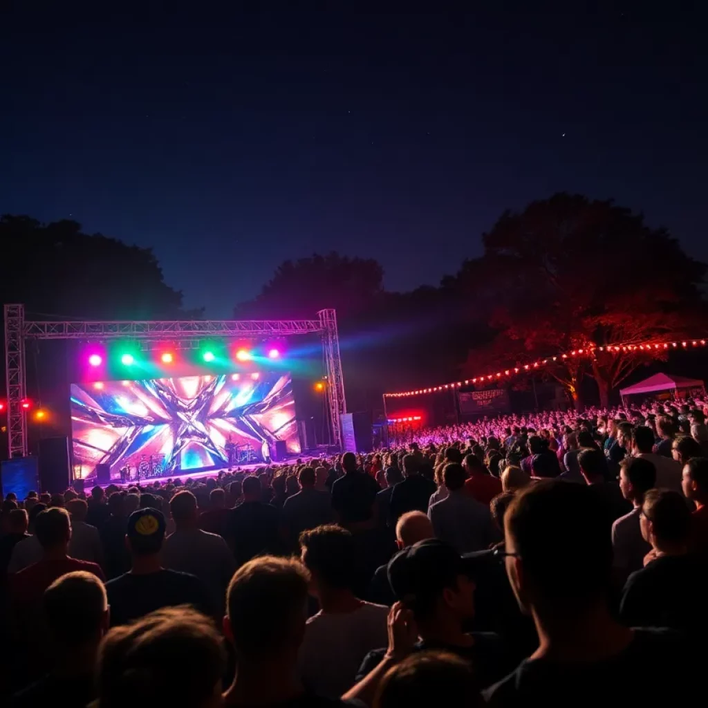 Crowd enjoying a rock concert at Moore Park in Irmo