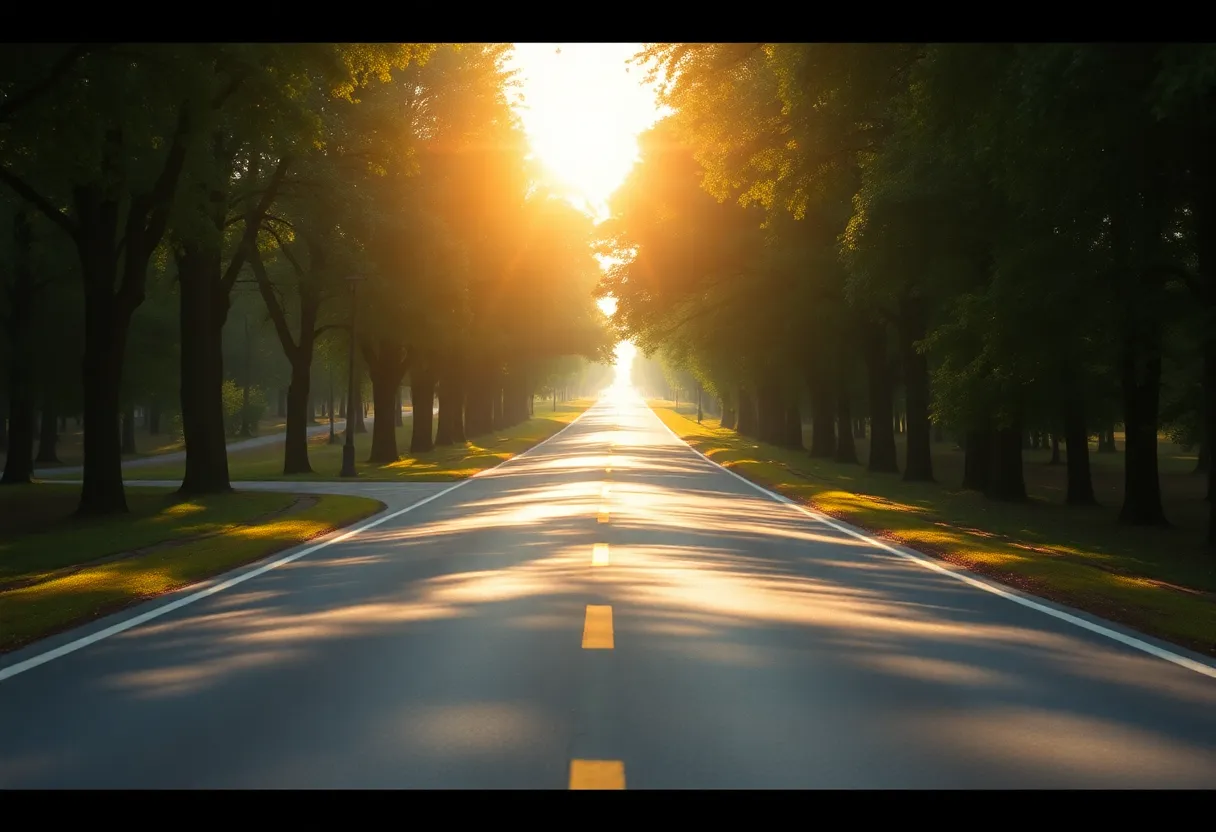 Scenic road in Chapin, South Carolina, emphasizing the need for motorcycle safety