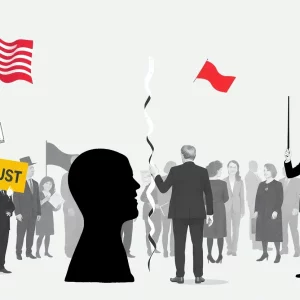 Abstract representation of political turmoil