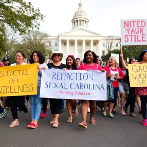 Participants walking against sexual violence at Richland County event.