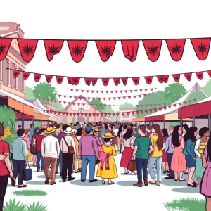Artistic depiction of South Carolina's cultural diversity and history