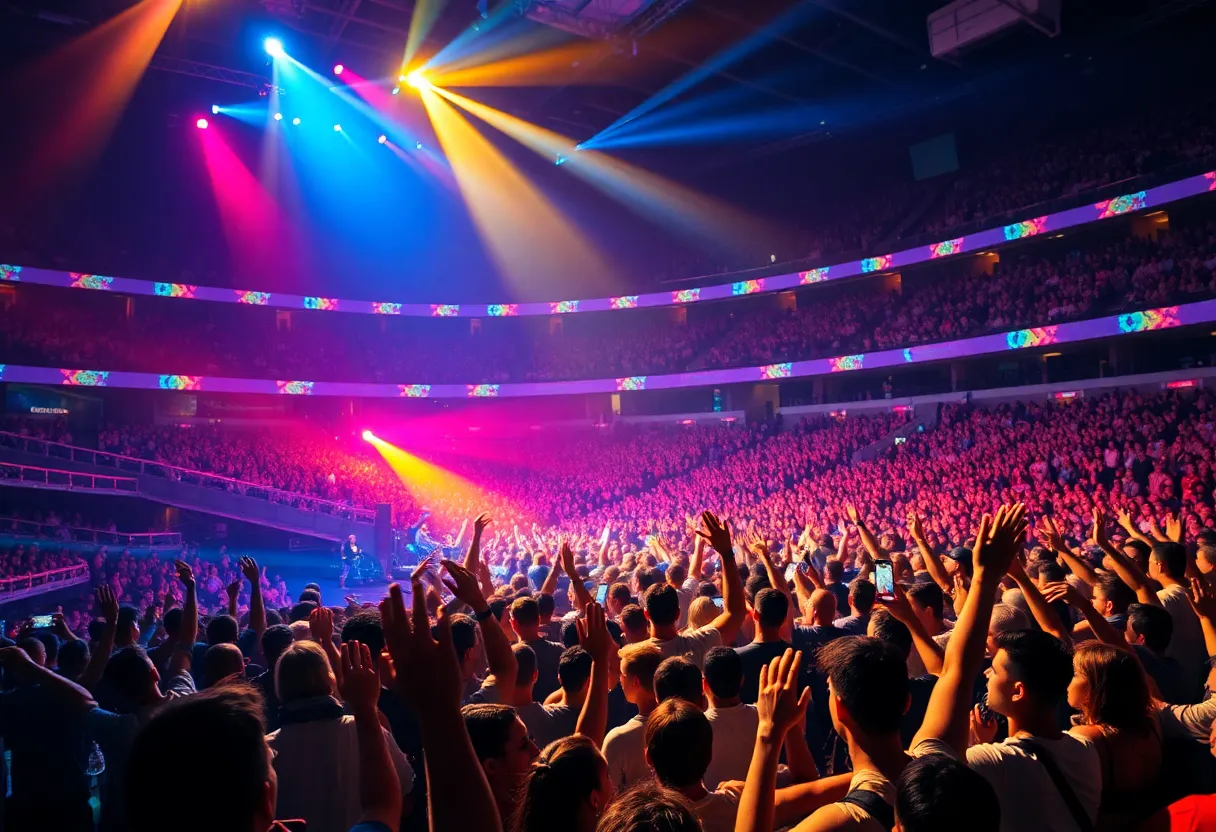 Fans enjoying a Stevie Nicks concert at Colonial Life Arena in Columbia, SC.