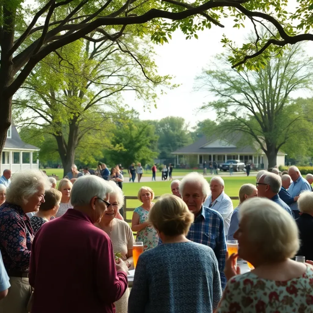 Summerville community members gathering to reminisce and support each other